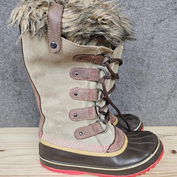 Sorel Womens Black Tan Joan Of Arctic NL1540-254 Waterproof Winter Boot US 7 - Picture 1 of 14
